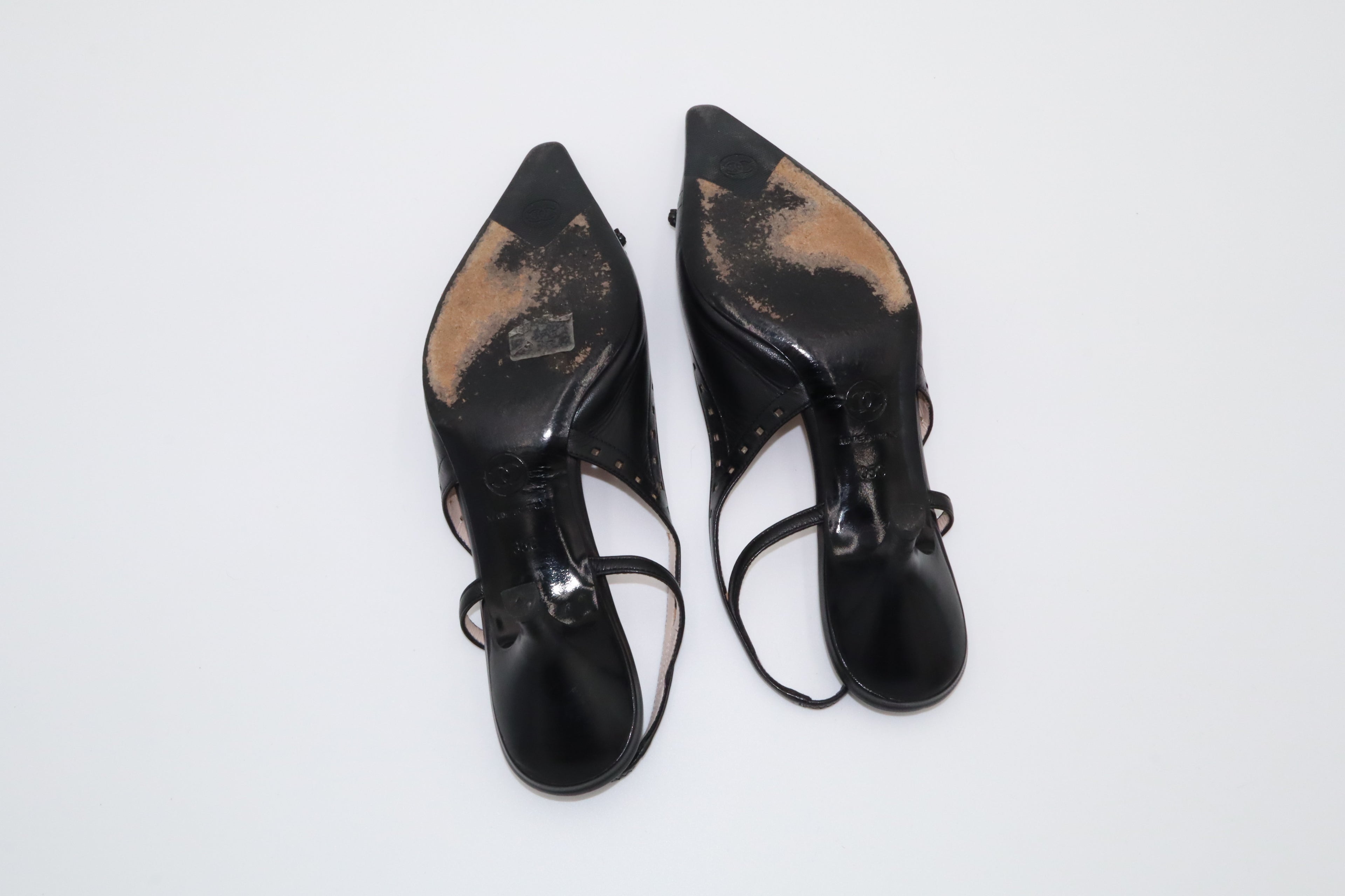 Chanel Bow Slingback Kitten Heels