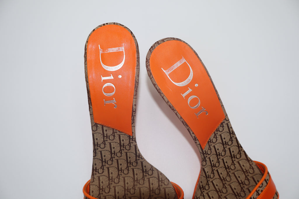 Dior SS2005 Orange Diorissimo Mules