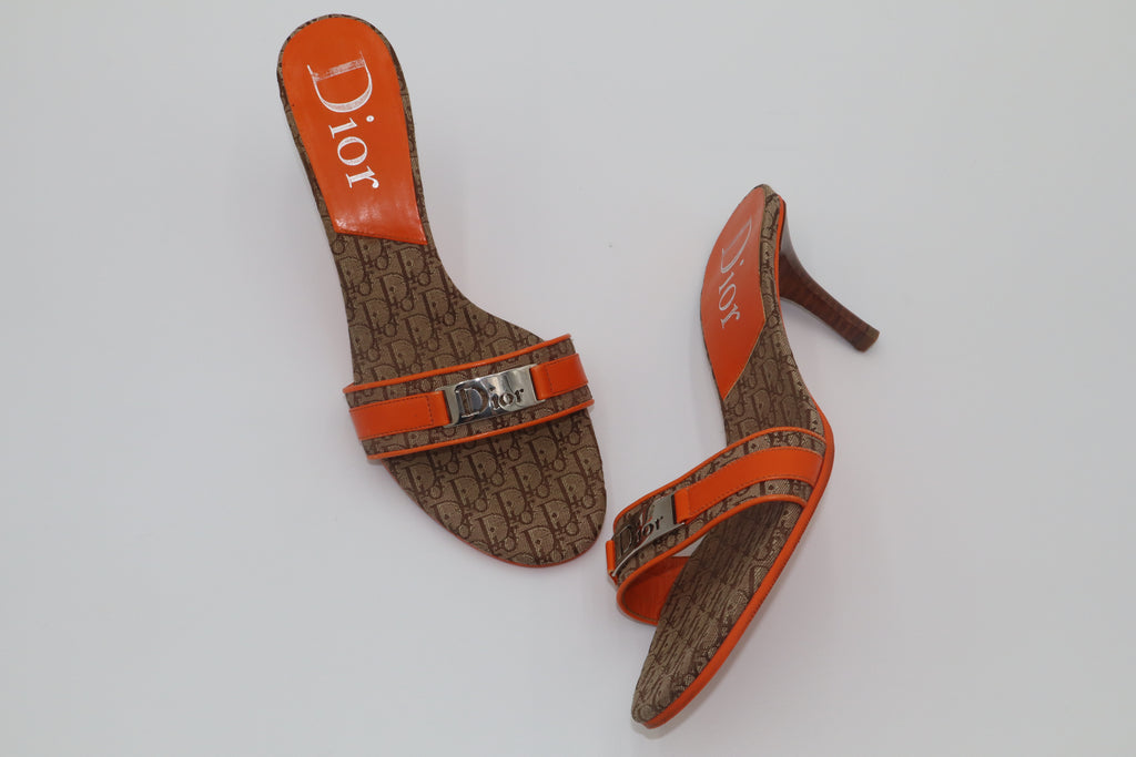 Dior SS2005 Orange Diorissimo Mules