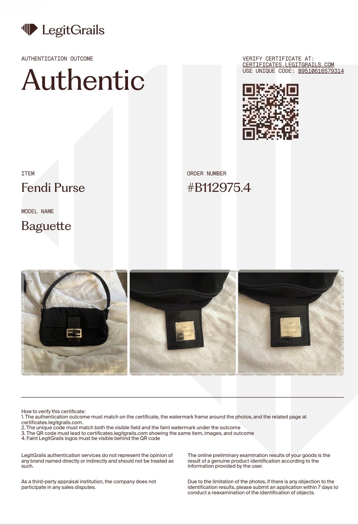 Fendi Vintage Black Baguette