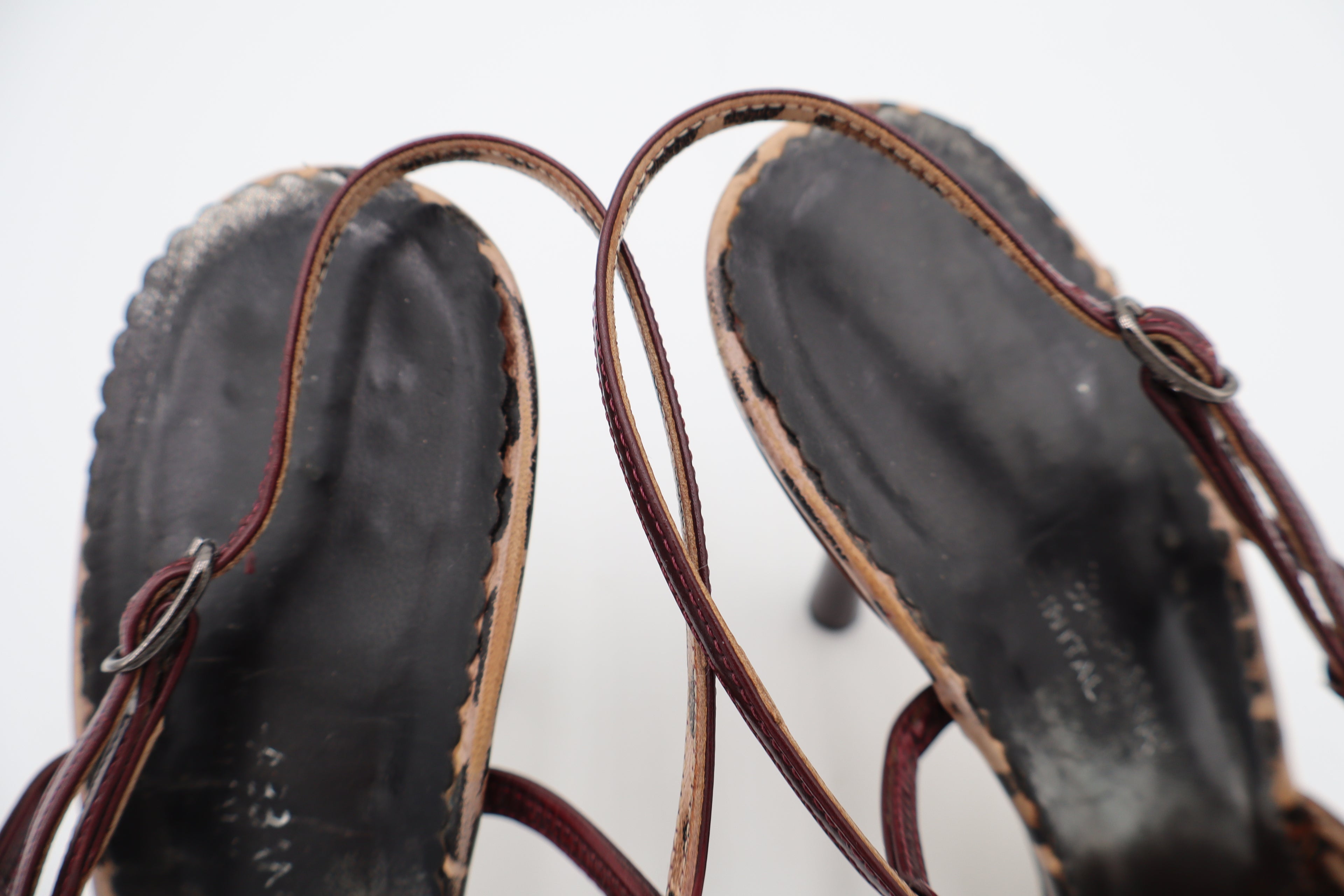 Dolce & Gabbana distressed denim slingback heels