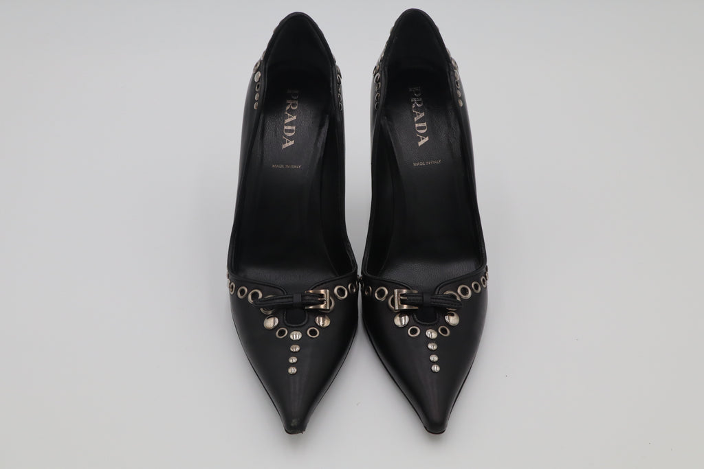 PRADA Studded Leather Pumps