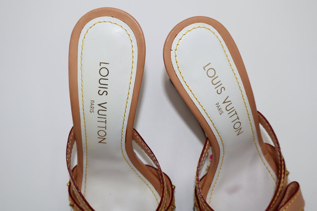 Louis Vuitton x Takashi Murakami Multicolore Bow Wedge Mule Heels