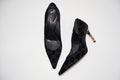 F/W 2004 Gucci GG velvet bamboo heel pumps by Tom Ford