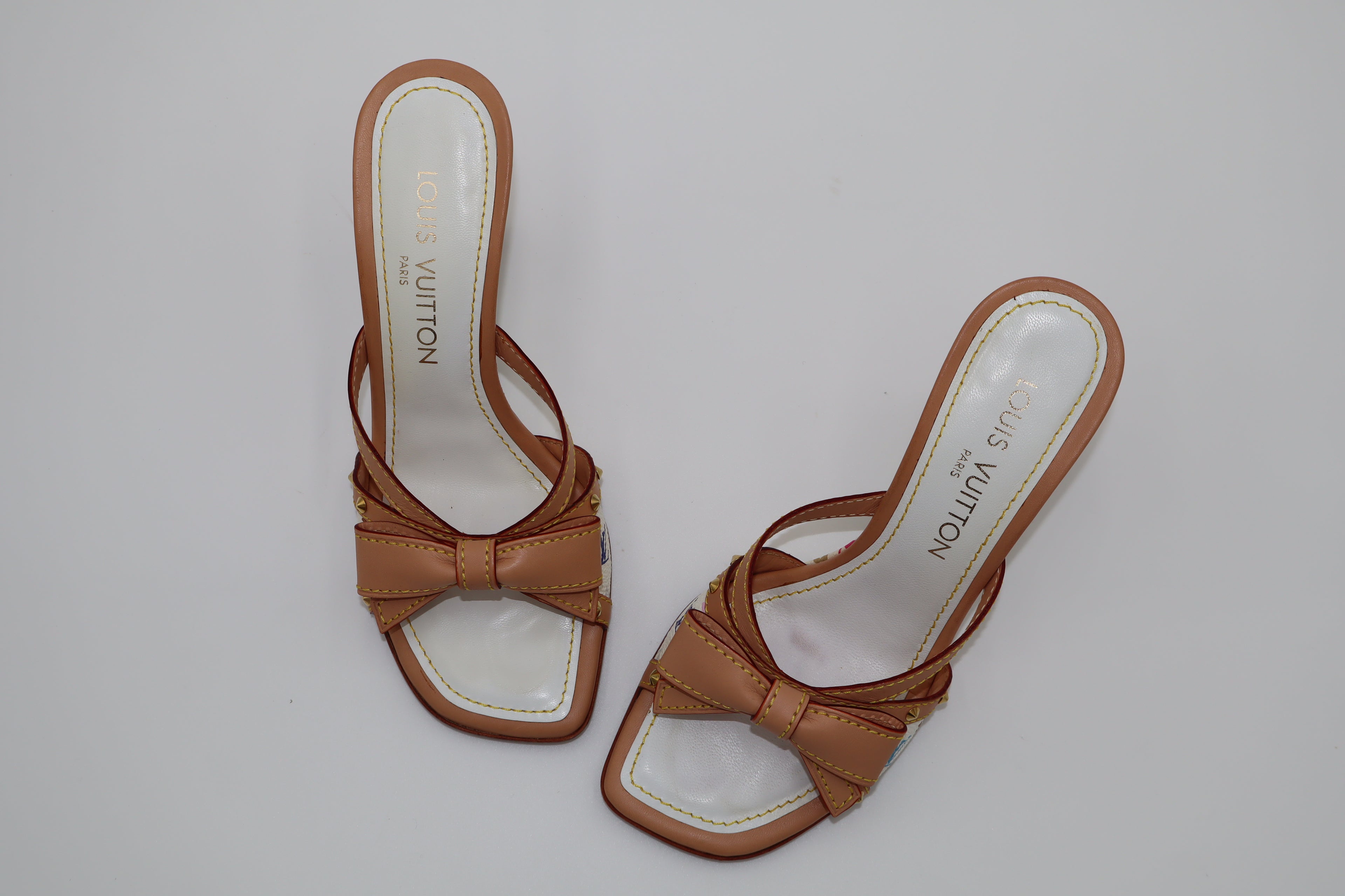 Louis Vuitton x Takashi Murakami Multicolore Bow Wedge Mule Heels