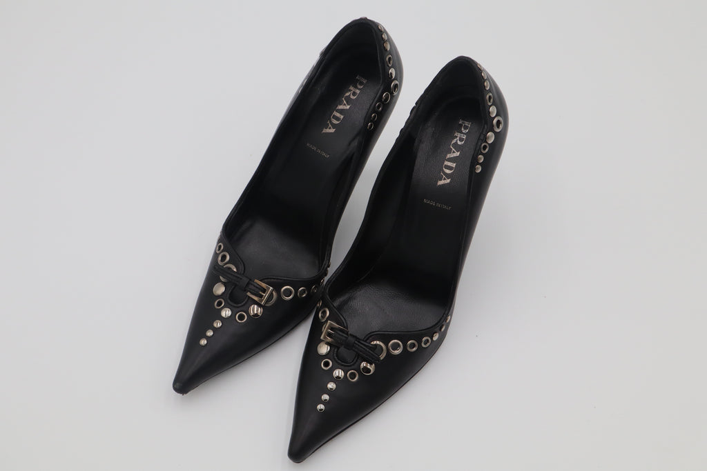 PRADA Studded Leather Pumps