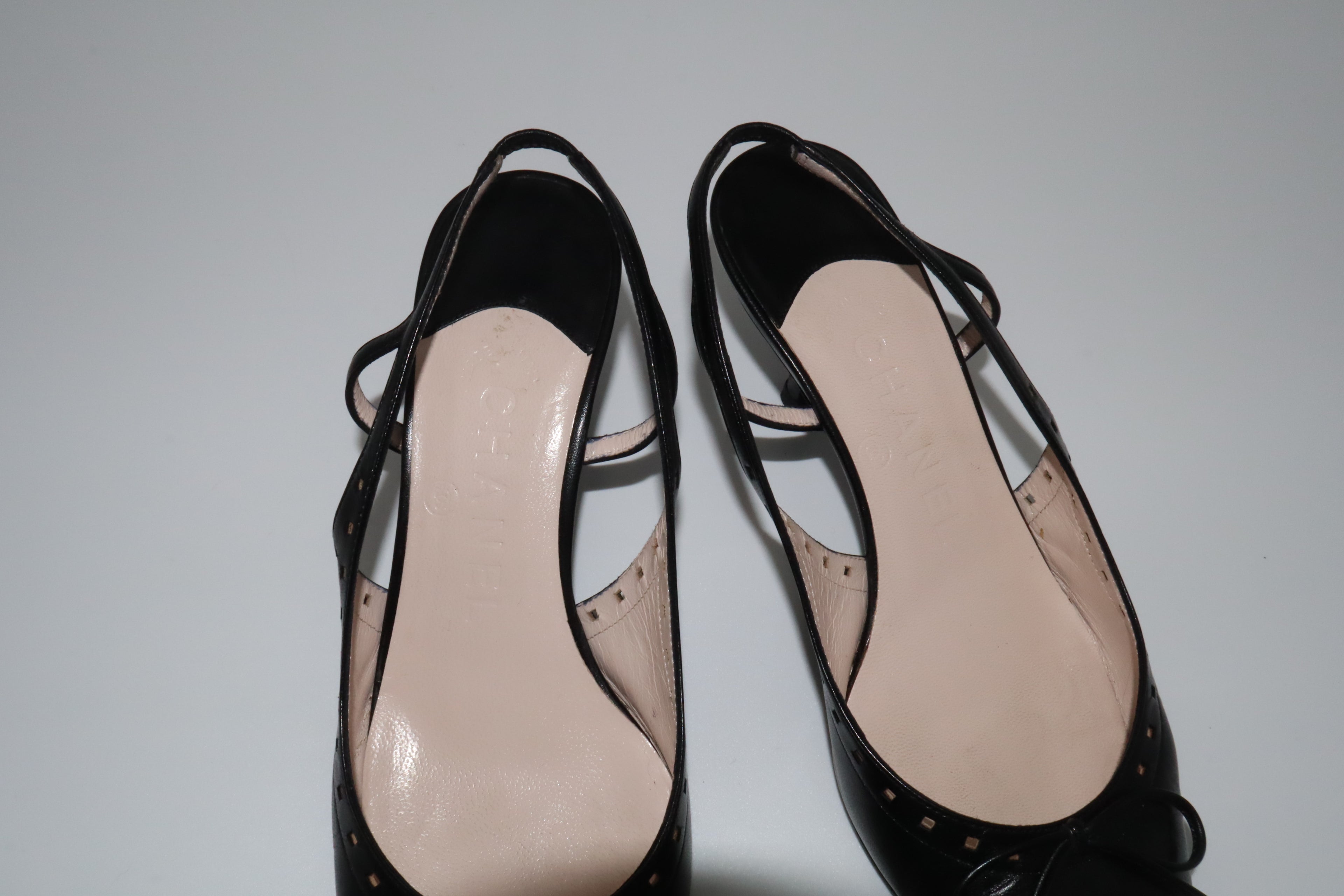 Chanel Bow Slingback Kitten Heels