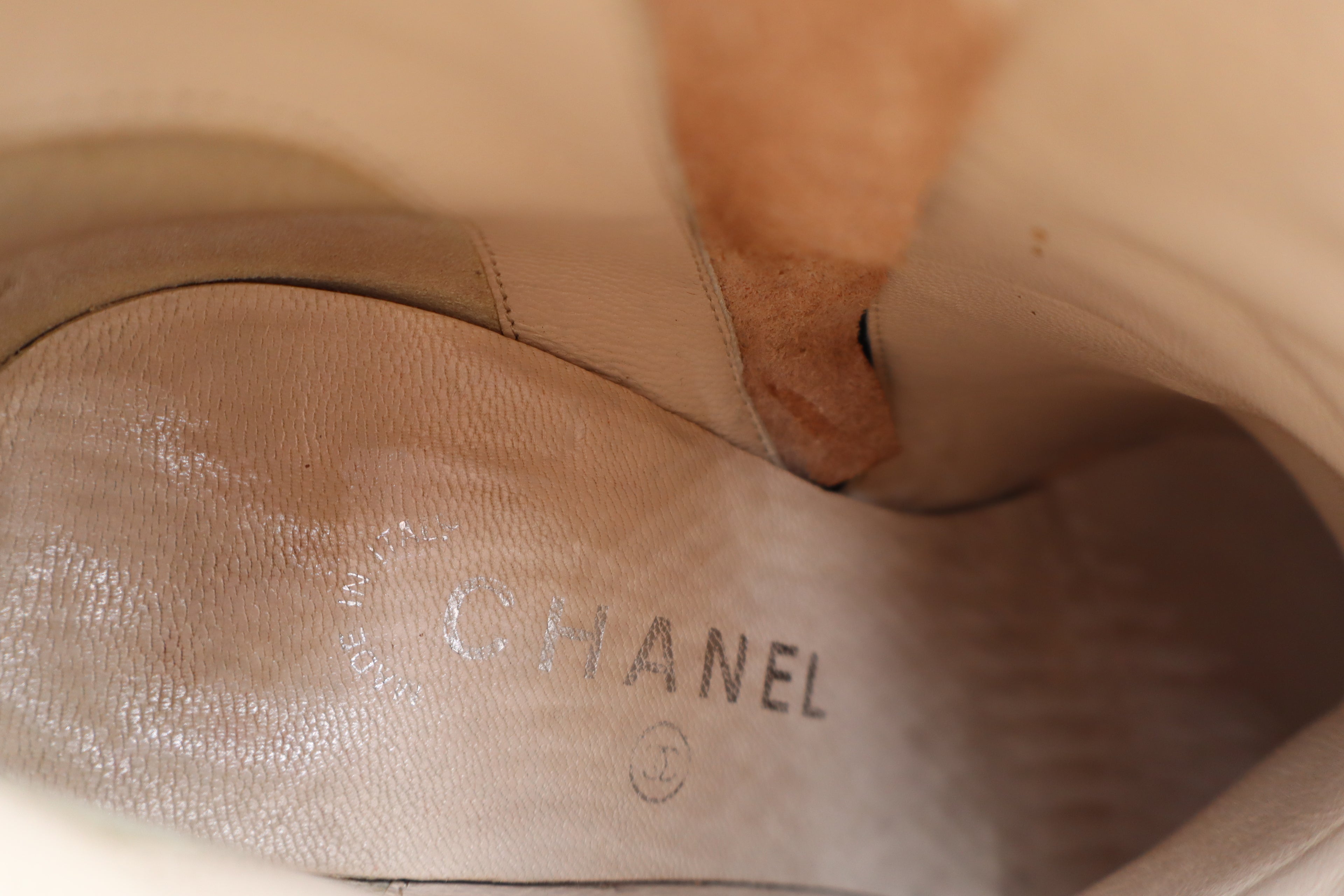CHANEL F/W 2000 CC Monogram Print Ankle Boots