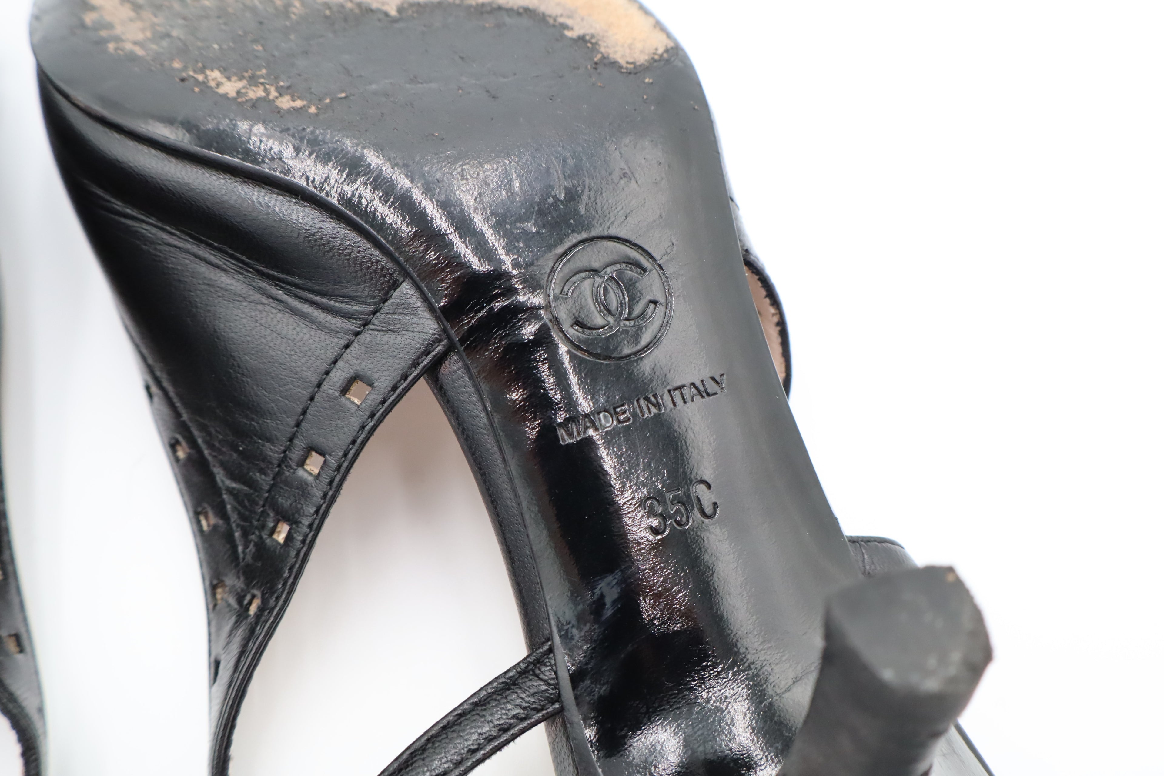 Chanel Bow Slingback Kitten Heels