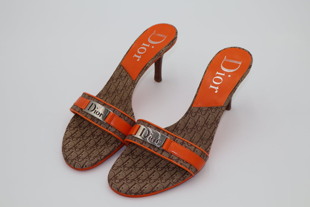 Dior SS2005 Orange Diorissimo Mules