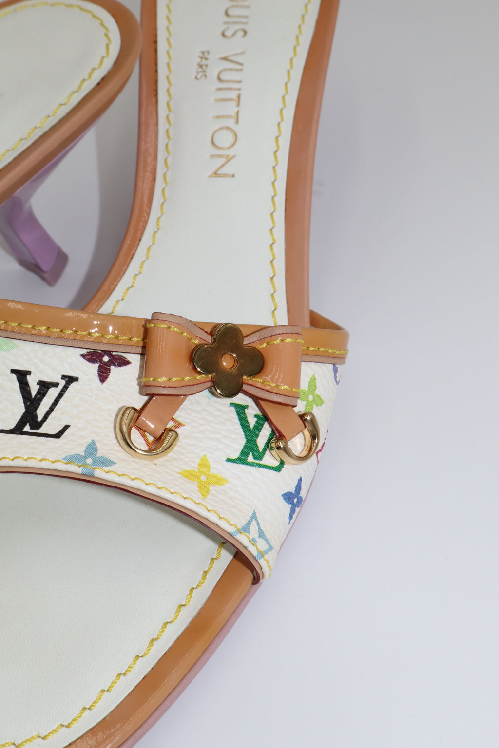 Louis Vuitton x Takashi Murakami Multicolore Monogram Mule Heels