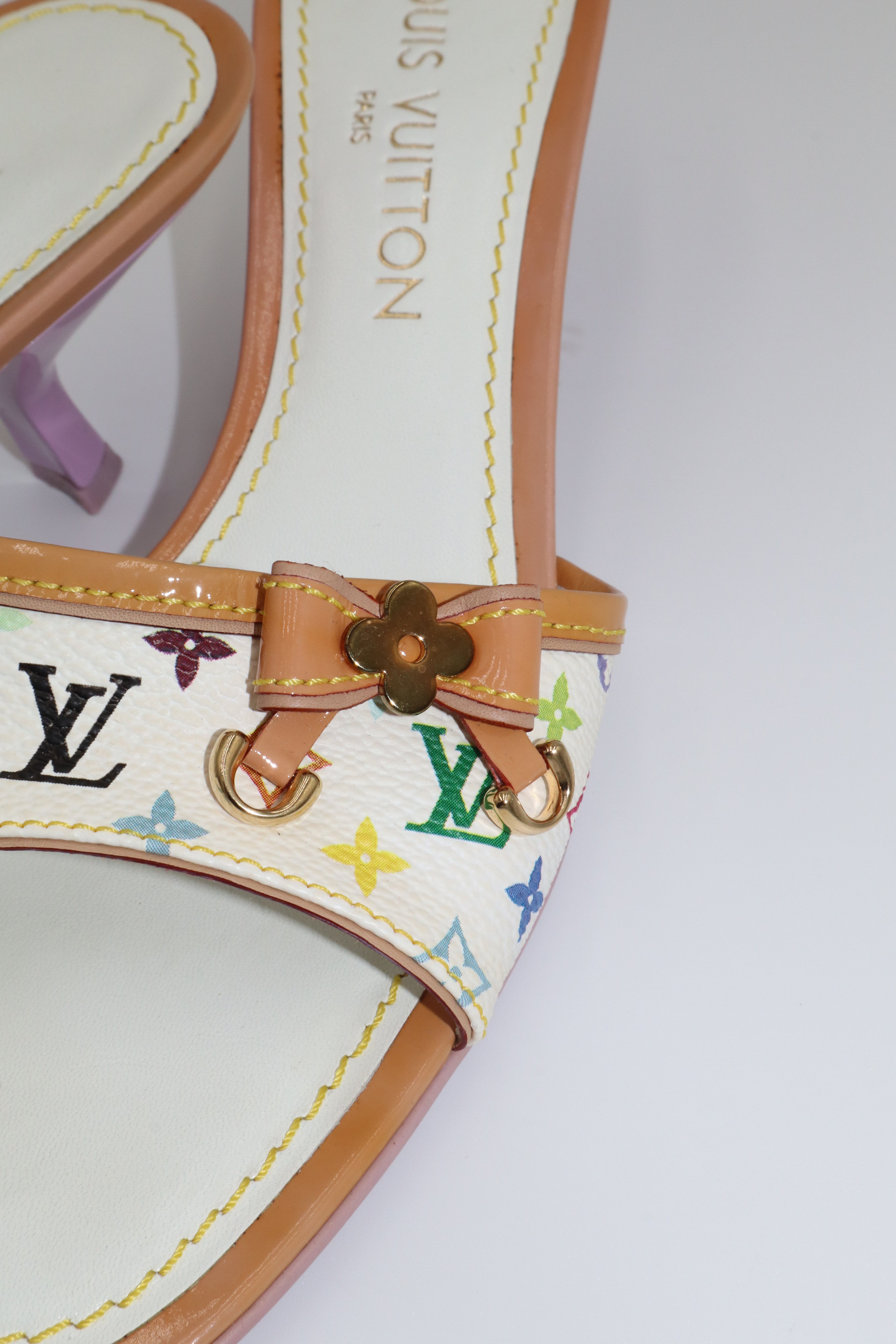 Louis Vuitton x Takashi Murakami Multicolore Monogram Mule Heels