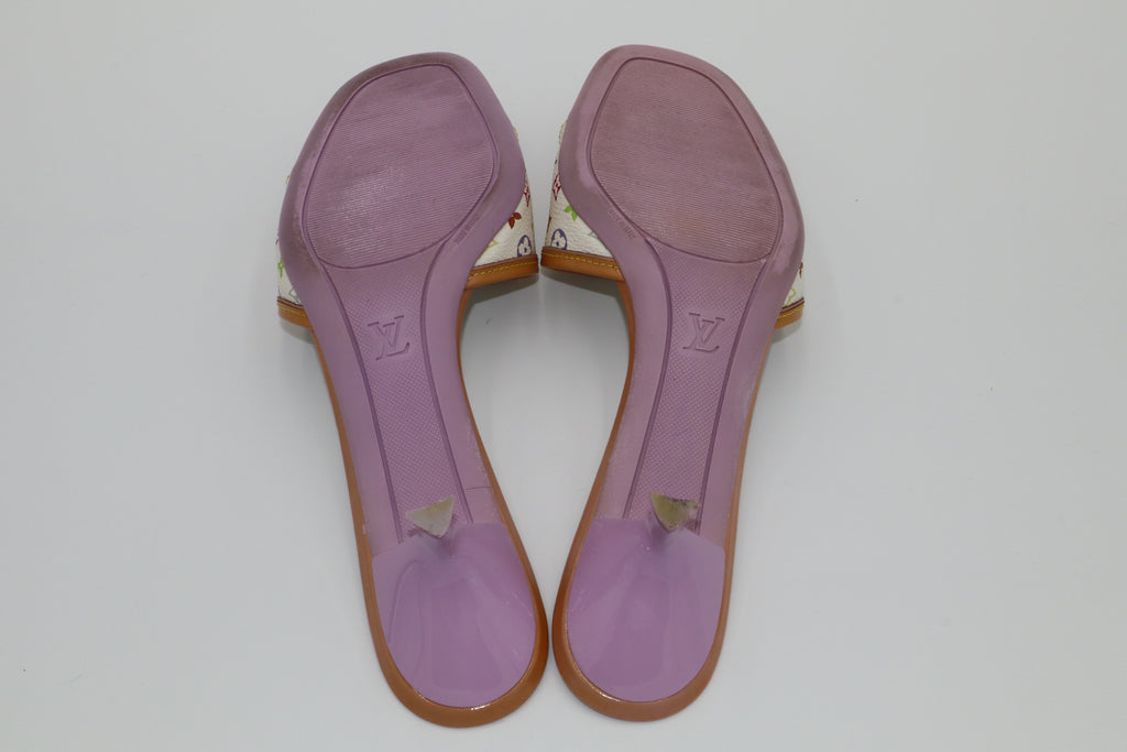 Louis Vuitton x Takashi Murakami Multicolore Monogram Mule Heels