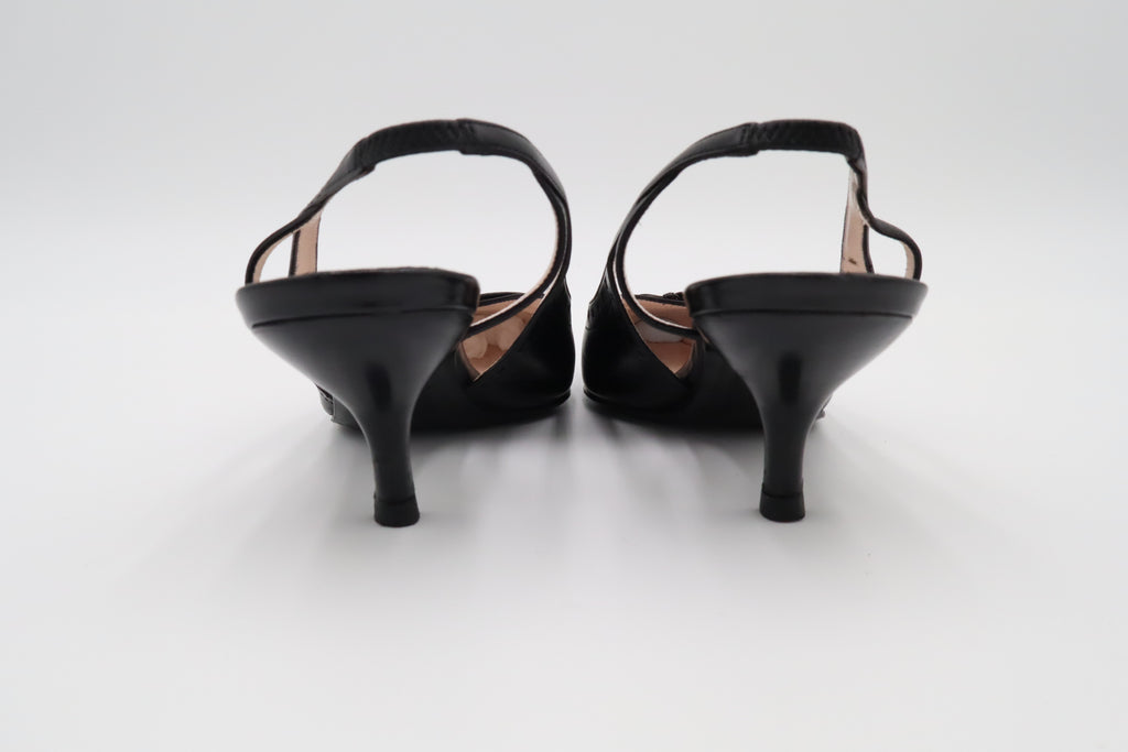 Chanel Bow Slingback Kitten Heels