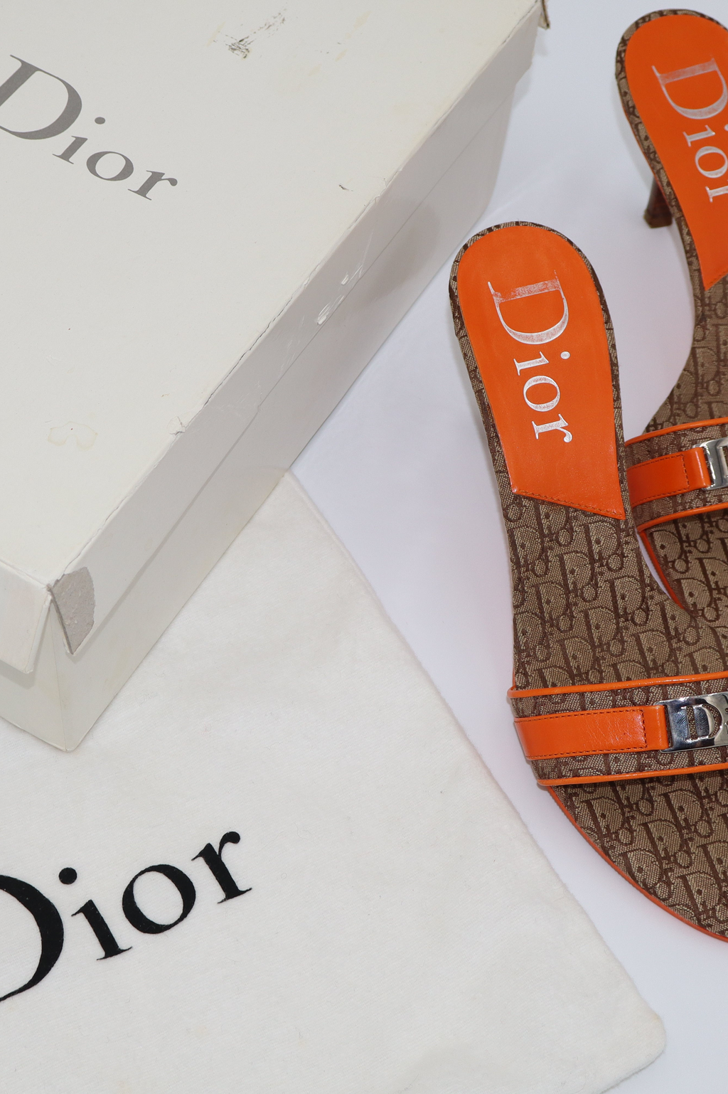 Dior SS2005 Orange Diorissimo Mules