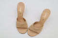 Vintage CHANEL Beige Suede CC Wedge Mules