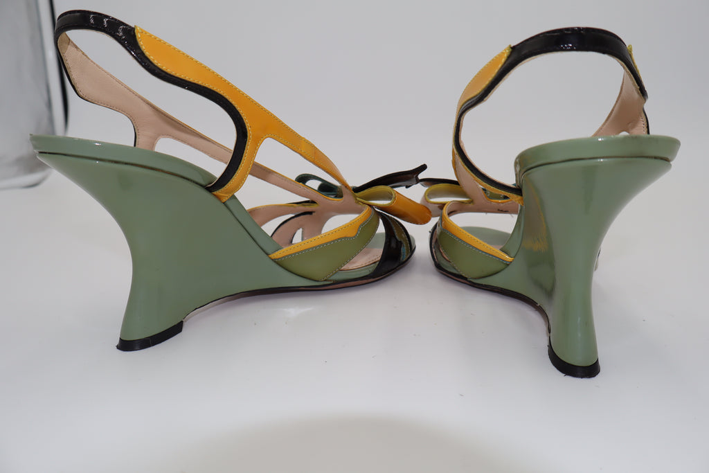 SS 2012 Prada Hot Rod slingback wedge sandals