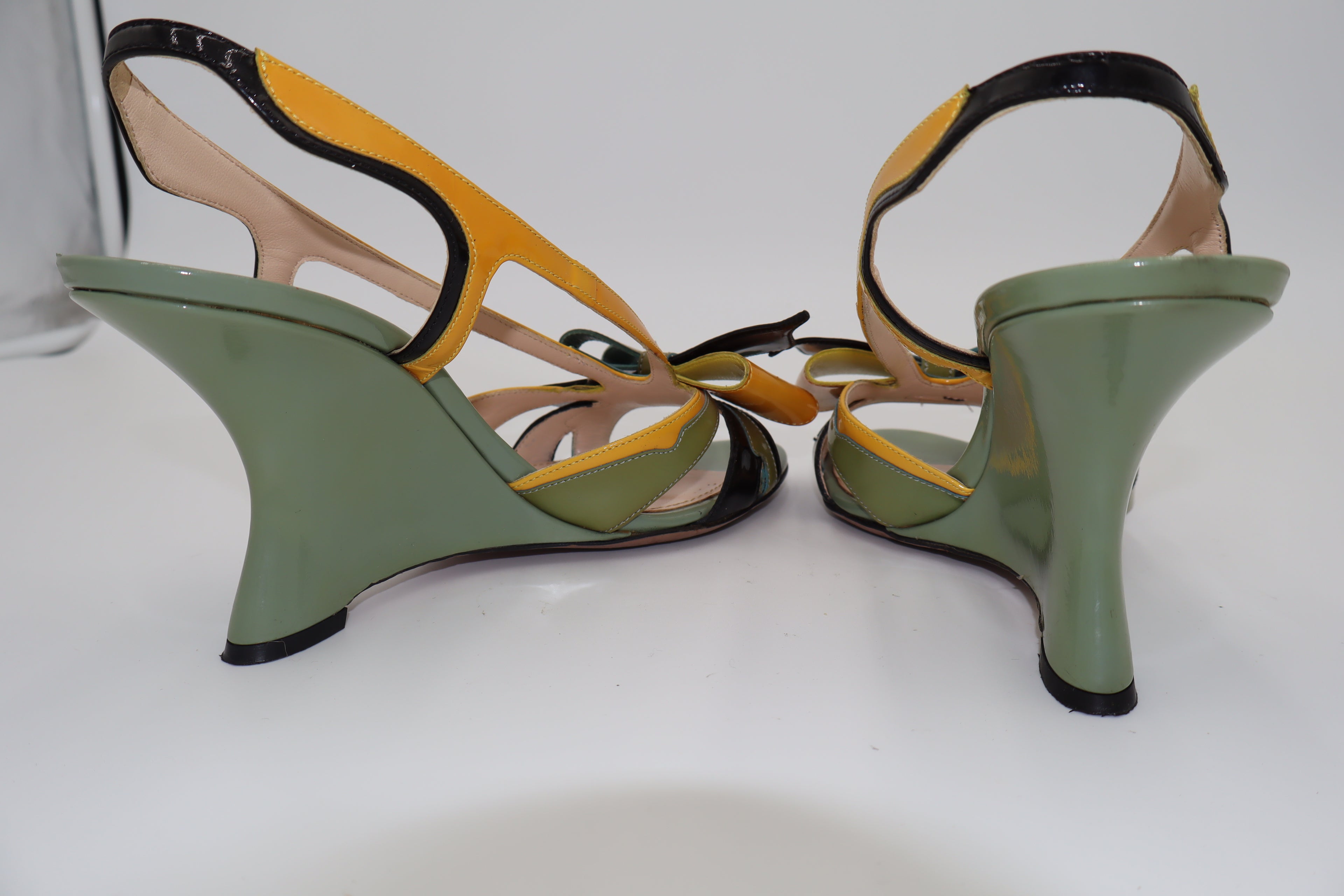SS 2012 Prada Hot Rod slingback wedge sandals