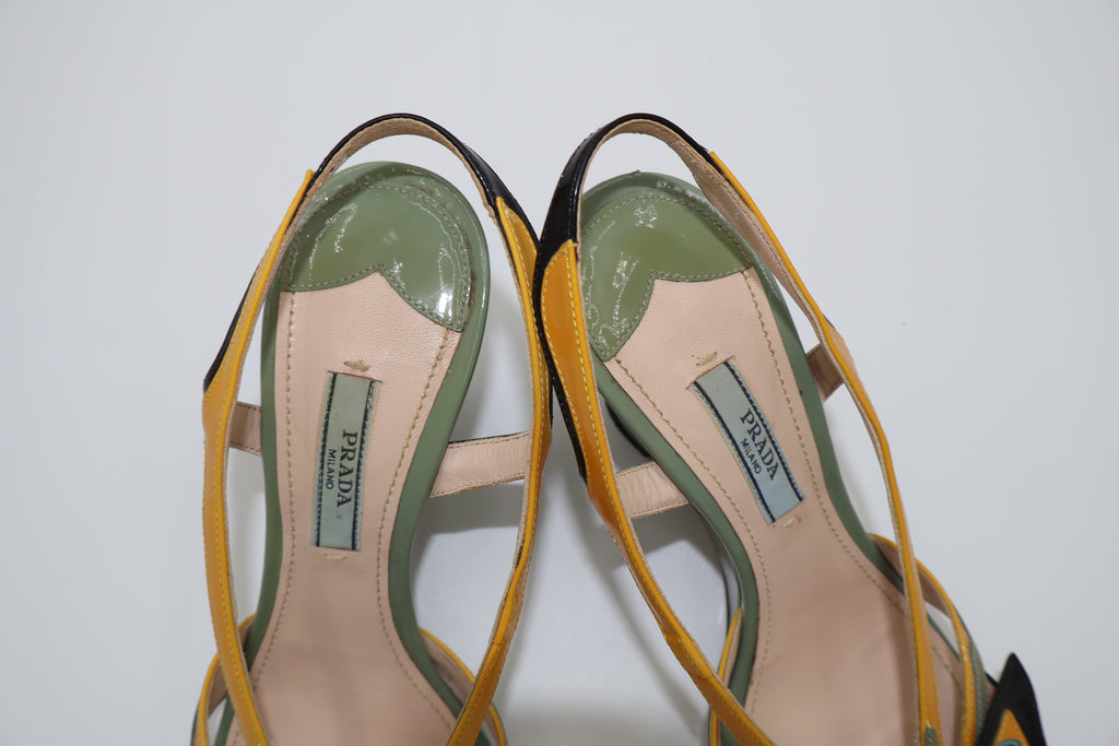 SS 2012 Prada Hot Rod slingback wedge sandals