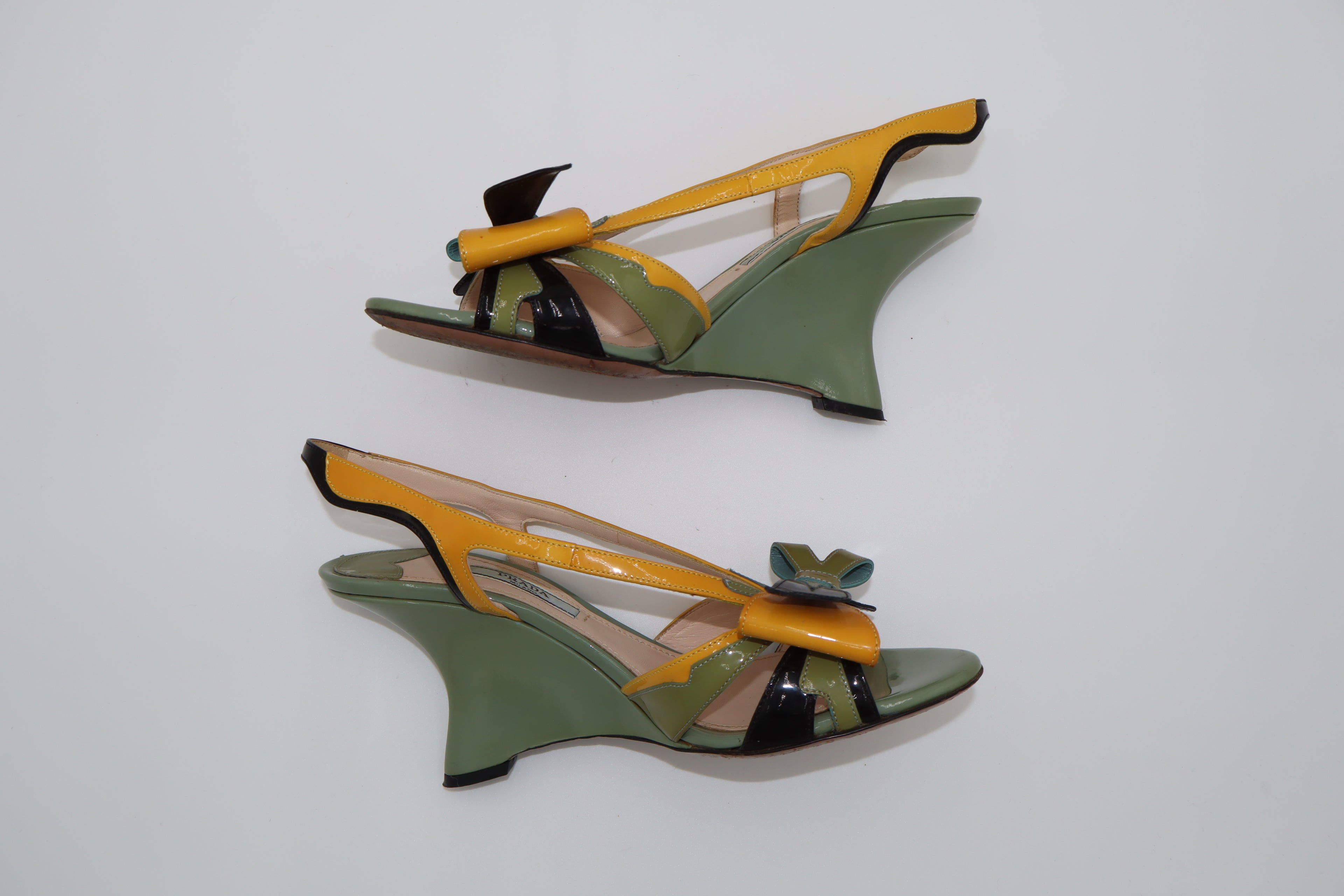 SS 2012 Prada Hot Rod slingback wedge sandals