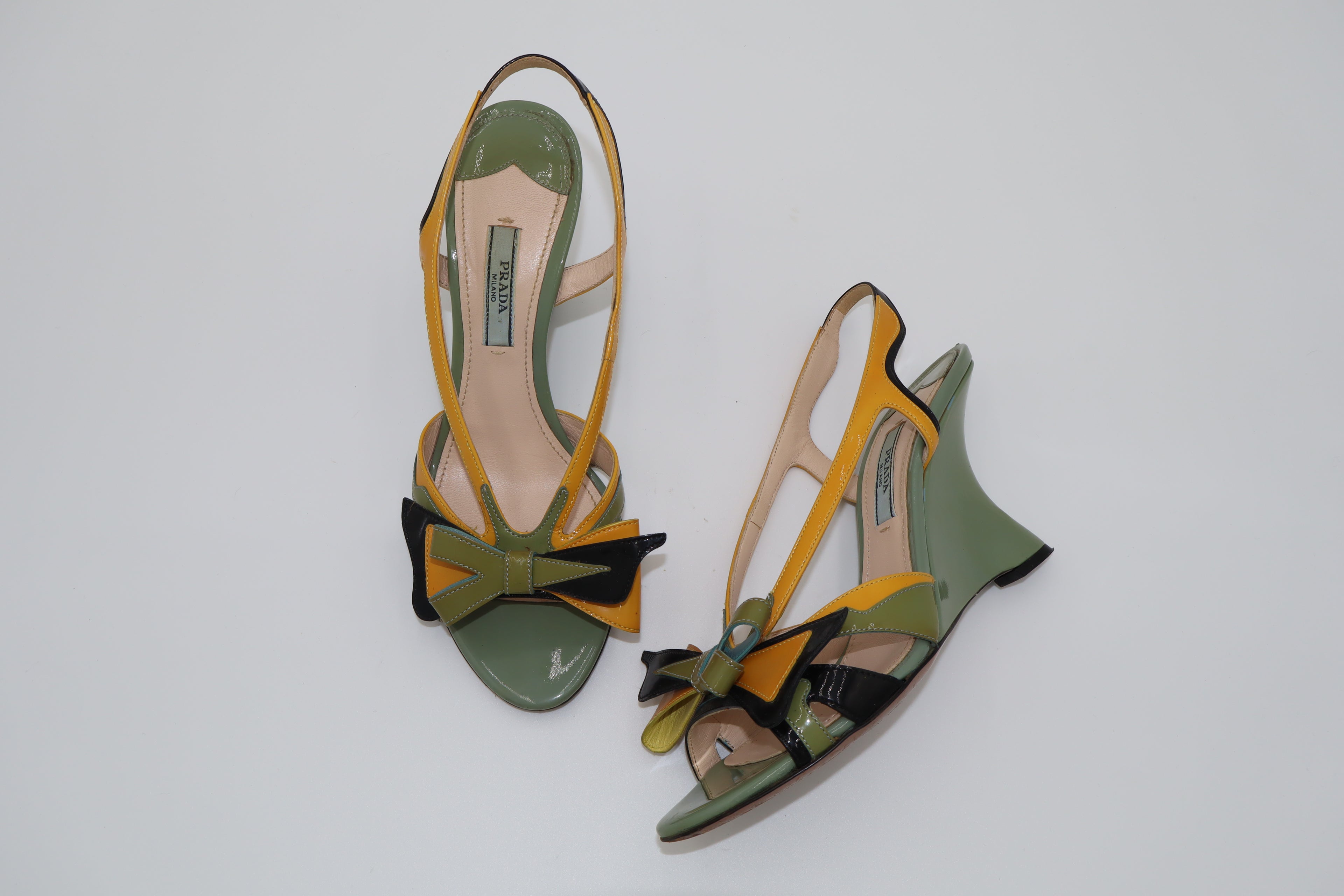 SS 2012 Prada Hot Rod slingback wedge sandals