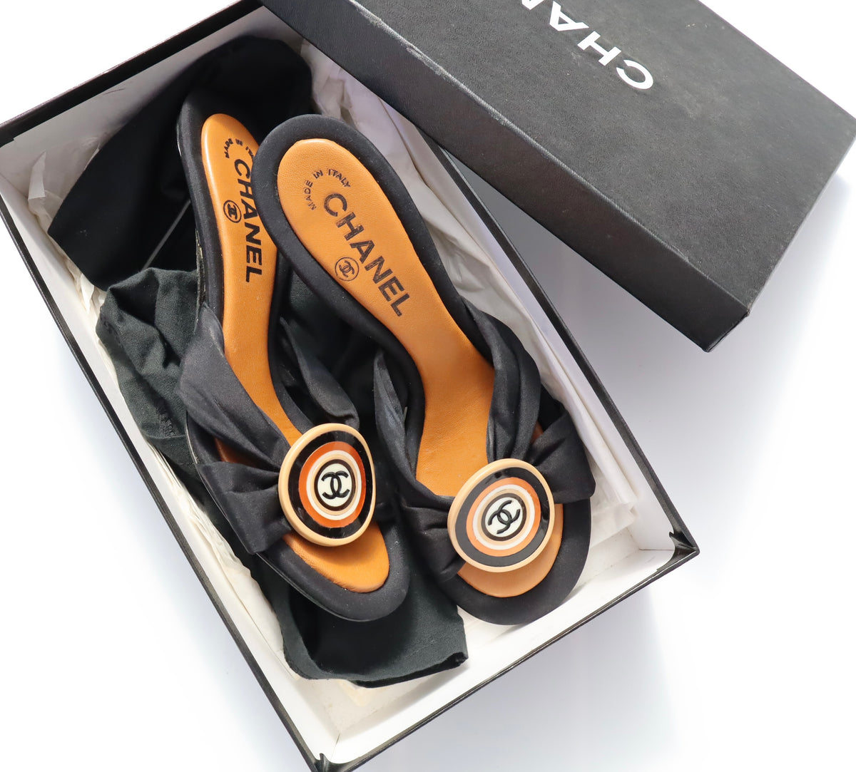 Rare Chanel 2002 Cruise Collection Motif Mules | 37