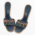Louis Vuitton Monogram Denim Kitten Heel Slide Mules 38 - main